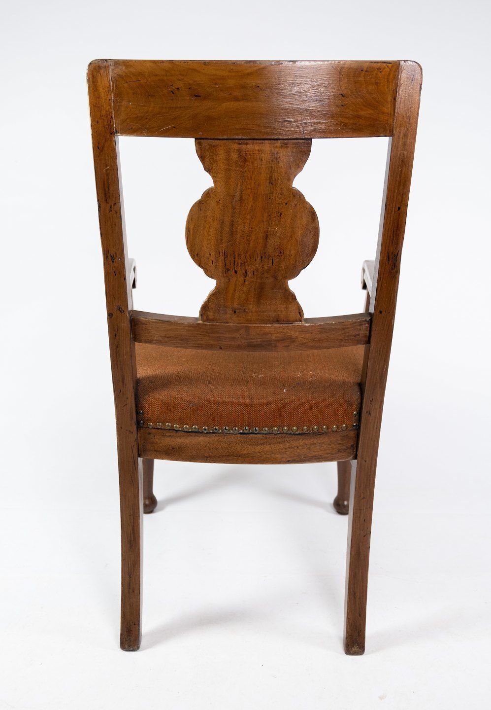photo furniture A Pair Of Antique Armchairs Of Dark Wood And Wool Fabric From The 1930s.