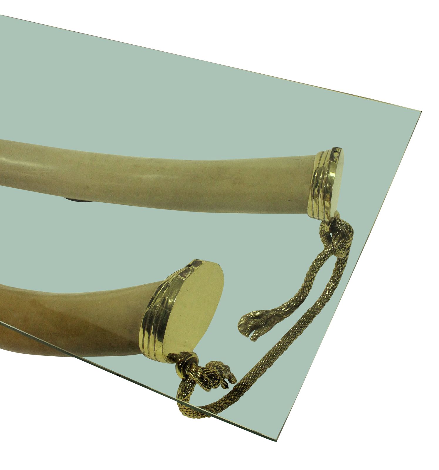 A Large Spanish Faux Tusk & Gilt Bronze Occasional Table photo for sale