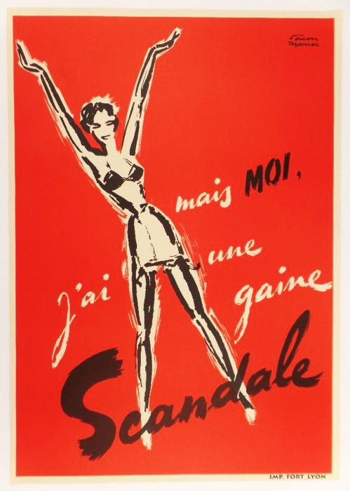 Original Vintage Facon Marrec Mais Moi, J'ai Une Gaine Scandale 1950s photo furniture