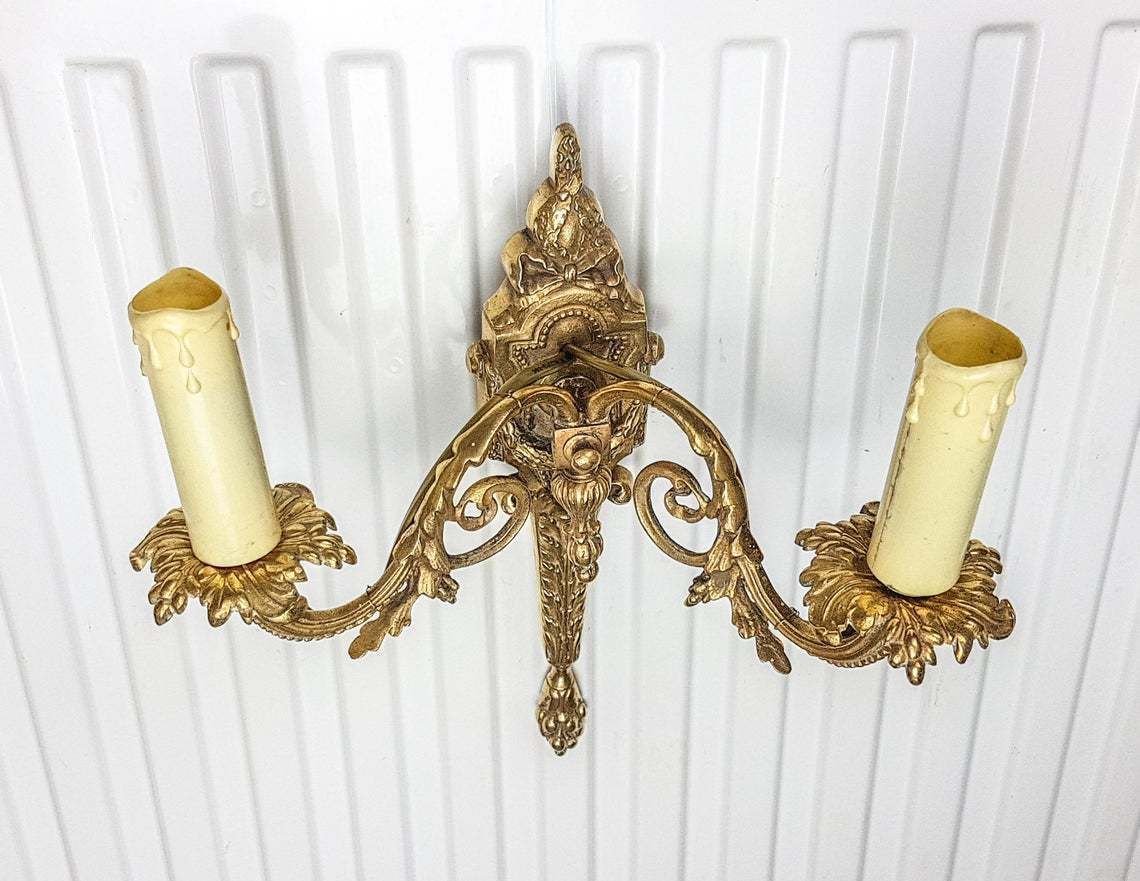 Empire Style Bronze Wall Sconces Mid Century / Vintage Wall Light photo vintage