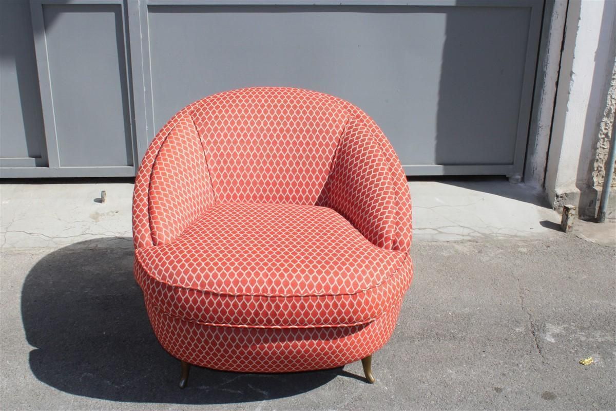 photo furniture Isa Bergamo Gio Ponti Armchair Made In Italy 1950s Original Fabric