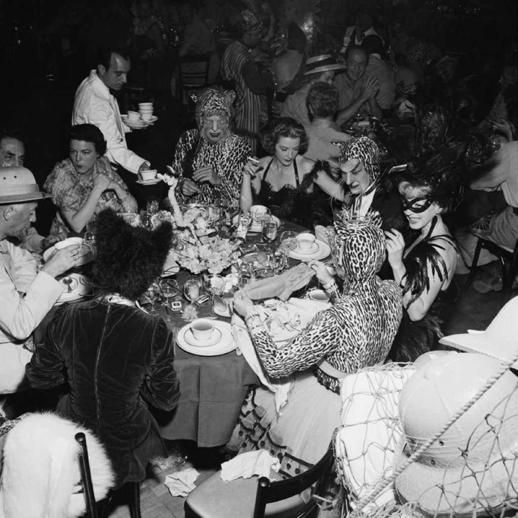 Slim Aarons 'Safari Party' 1950 Silver Gelatin Print Framed In Black photo furniture