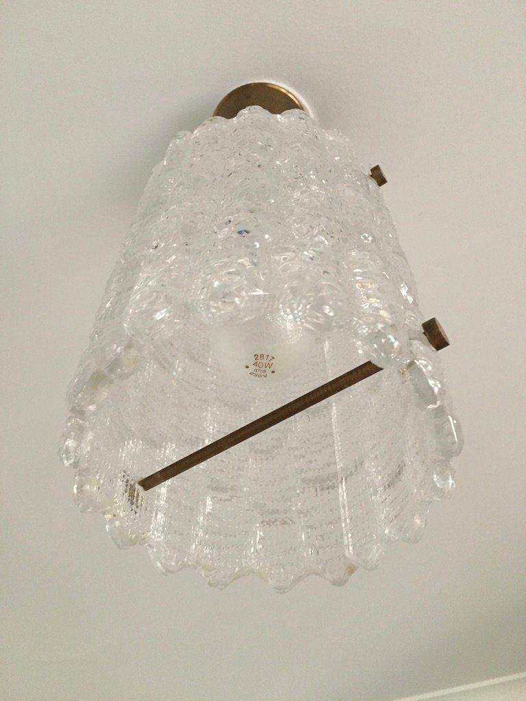 Orrefors Textured Glass Pendant By Carl Fagerlund photo for sale
