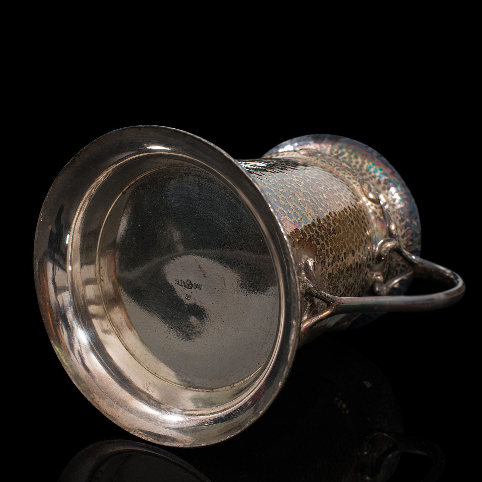 photo furniture Antique Tankard, English, Silver Plate, Jug, Vase, Art Nouveau, Victorian, 1900