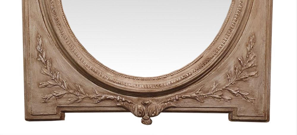 19th Century Oval Framed Painted Mirror photo furniture