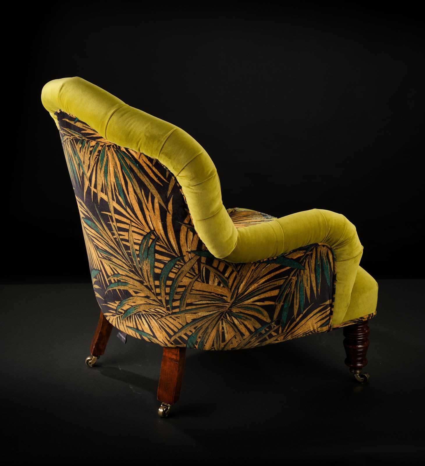The Eclectic Velvet Botanical Palm Jungle Chair & Foot Stool. photo buy