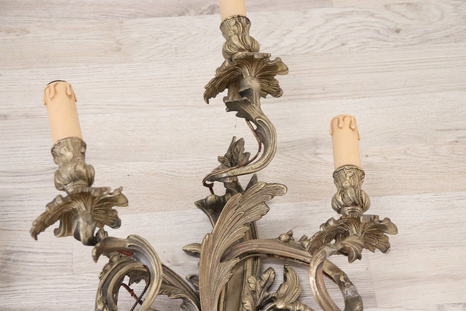 Antique Golden Bronze Sconces, Set Of 2 photo buy