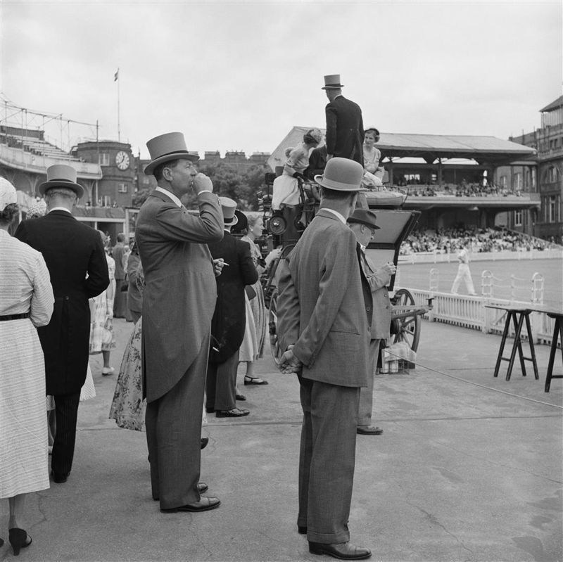 Slim Aarons 'Eton V Harrow' 1955 Silver Gelatin Print Framed In White photo furniture