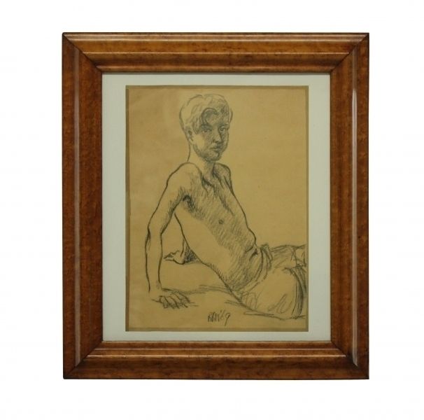 A Portrait Of A Young Man In Charcoal