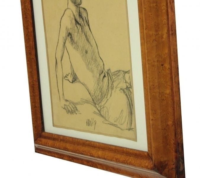 A Portrait Of A Young Man In Charcoal photo for sale