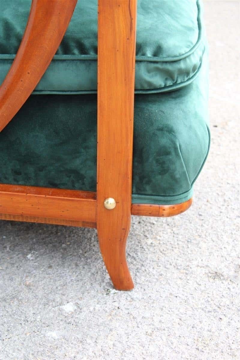 photo furniture Pair Of Midcentury Italian Paolo Buffa Armchairs Cherry Velvet Green, 1950s