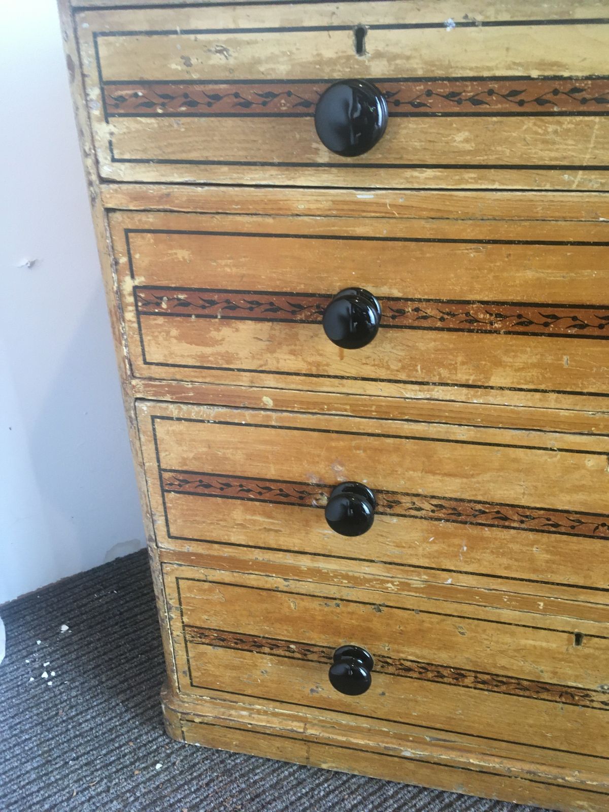 Victorian Original Painted Pine Chest Of Drawers photo Furniture