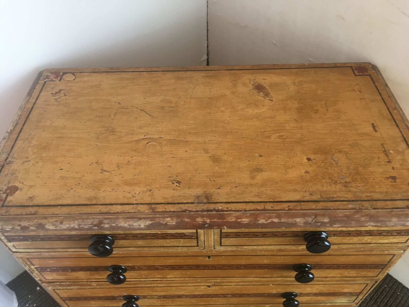 Victorian Original Painted Pine Chest Of Drawers photo vinterior