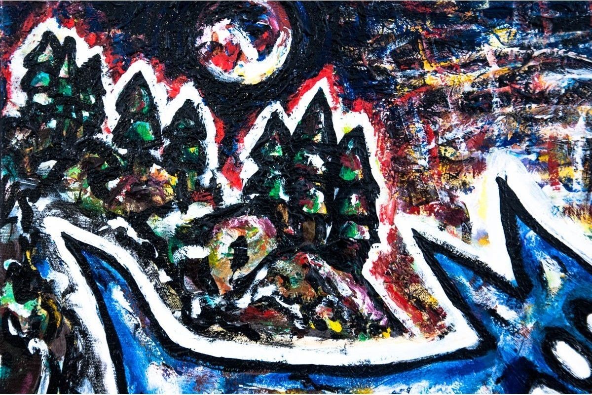 Avant Garde Painting Of The Dog, Northern Europe, Oil On Canvas. photo 283.0