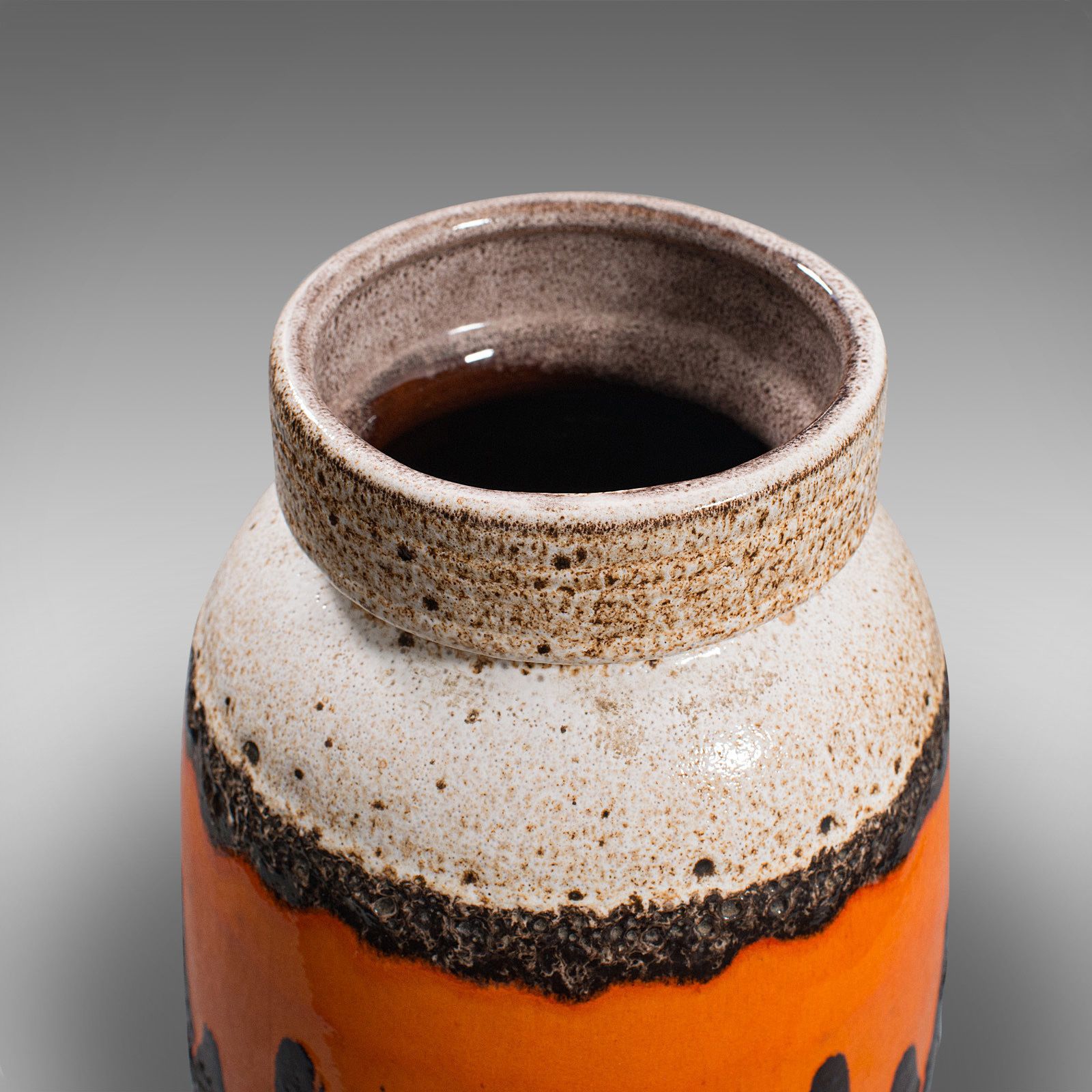 Vintage Decorative Vase, German, Ceramic, Lava Pattern, Flower, Stick Stand photo buy