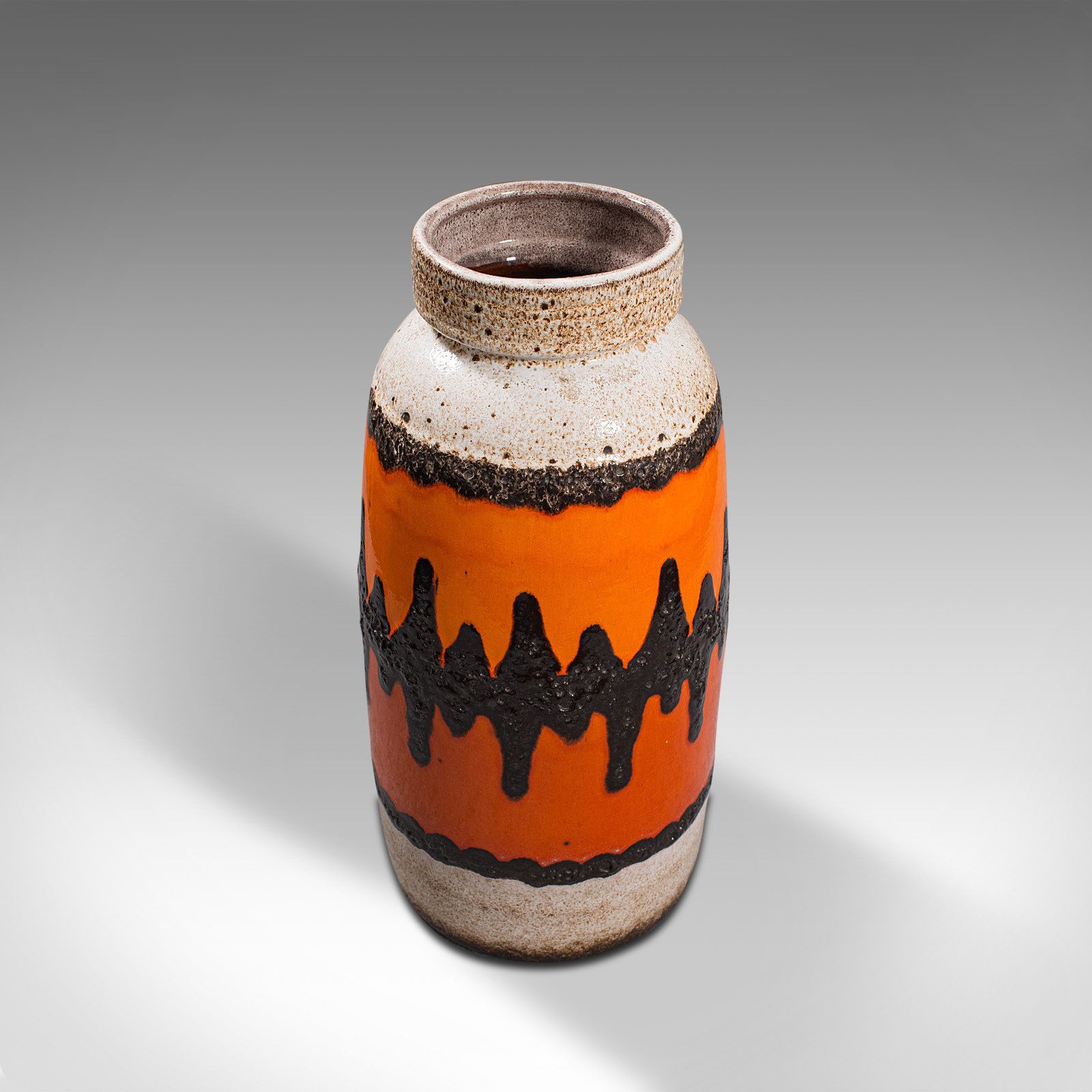 photo furniture Vintage Decorative Vase, German, Ceramic, Lava Pattern, Flower, Stick Stand