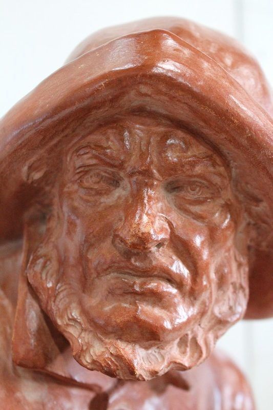 Terracotta Bust "Fisherman At The Bar", By L. Morice   Late 19th Century photo 1048.54