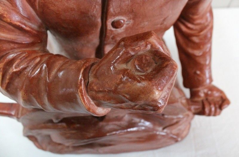 Art Terracotta Bust "Fisherman At The Bar", By L. Morice   Late 19th Century photo