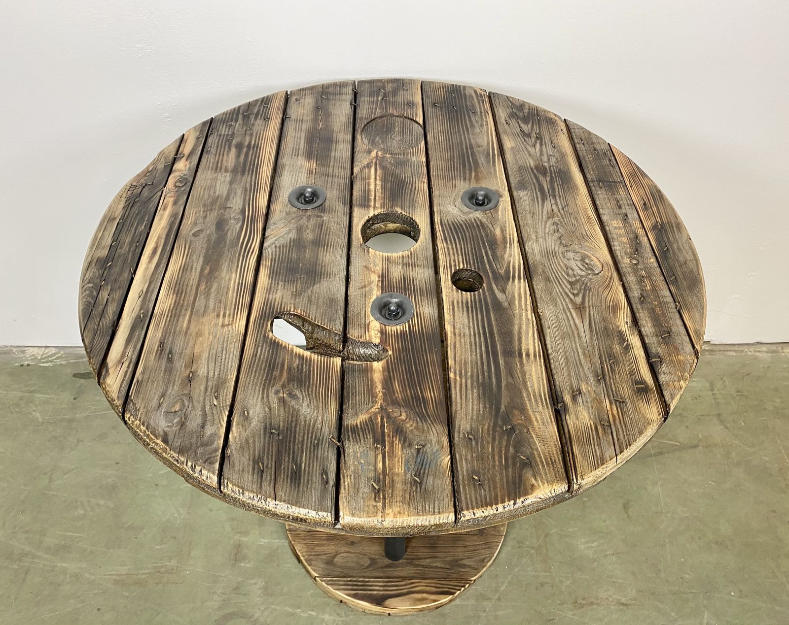 Vintage Industrial Circle Coffee Table, 1960s photo for sale