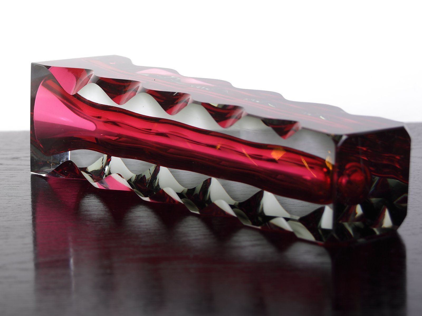 Mid Century Czech Bohemian Glass Exbor Vase By Oldrich Lipsky For Novy Bor photo vinterior