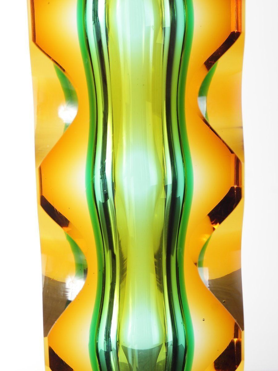 Mid Century Czech Bohemian Glass Exbor Vase By Oldrich Lipsky For Novy Bor photo vintage