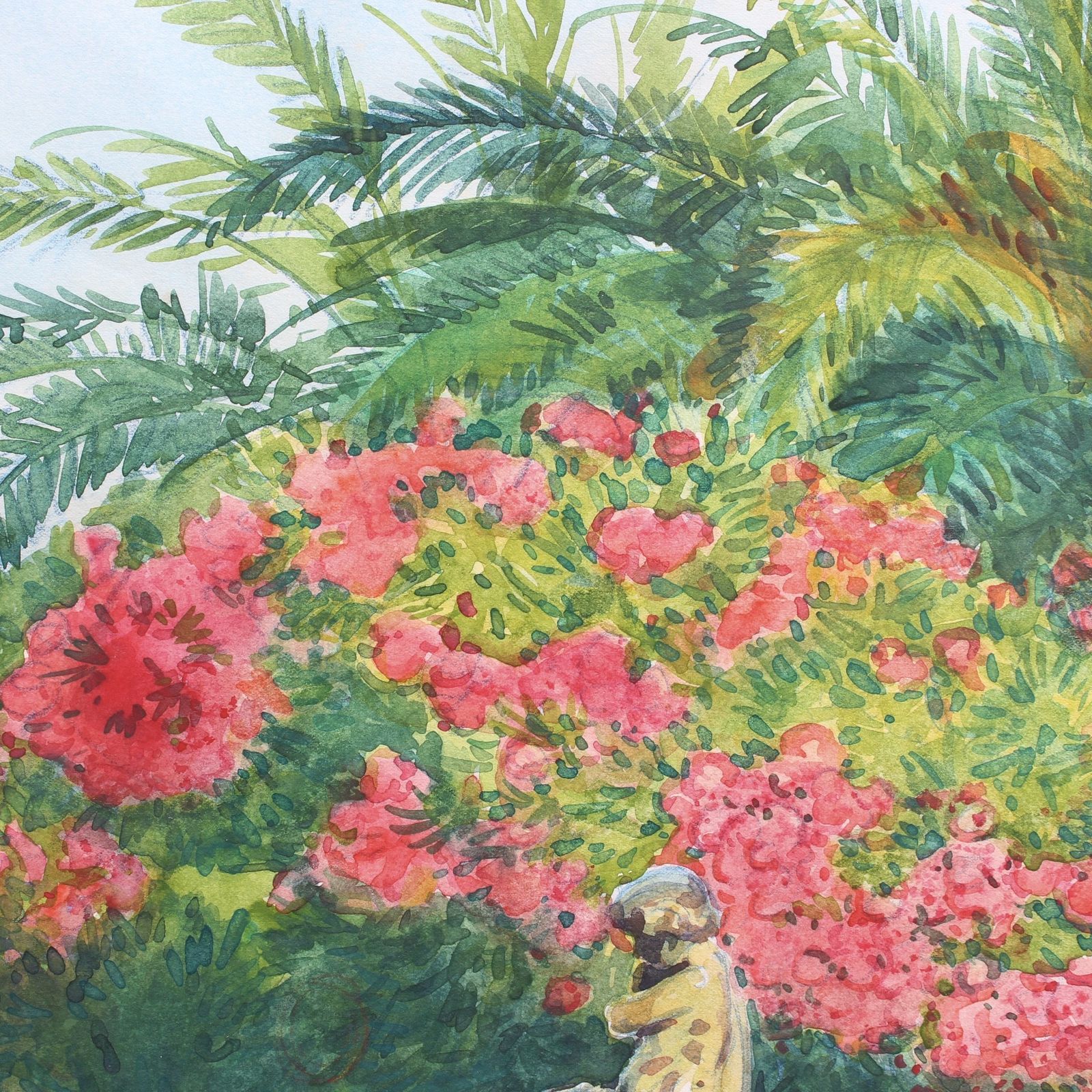 photo furniture Pink Laurels In The Park   Côtes D'azur' By Tony Minartz (Circa 1930s)
