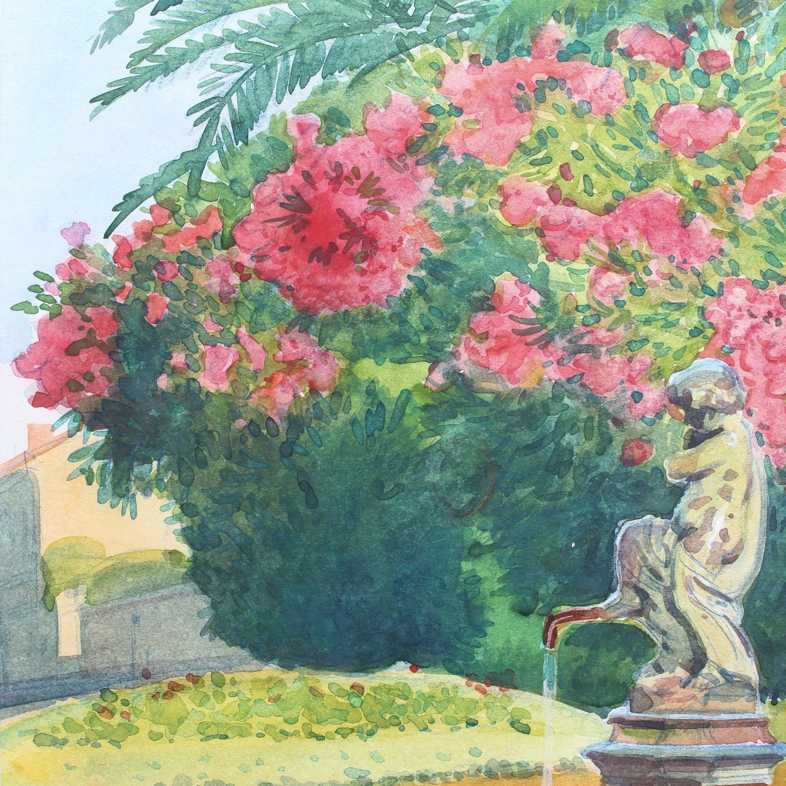 photo for sale Pink Laurels In The Park   Côtes D'azur' By Tony Minartz (Circa 1930s)