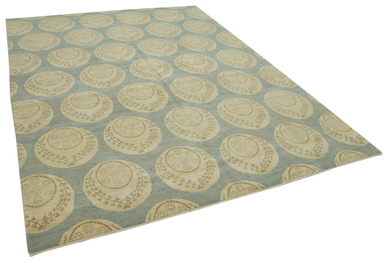 Tapis Oushak décoratif beige d'époque photo furniture