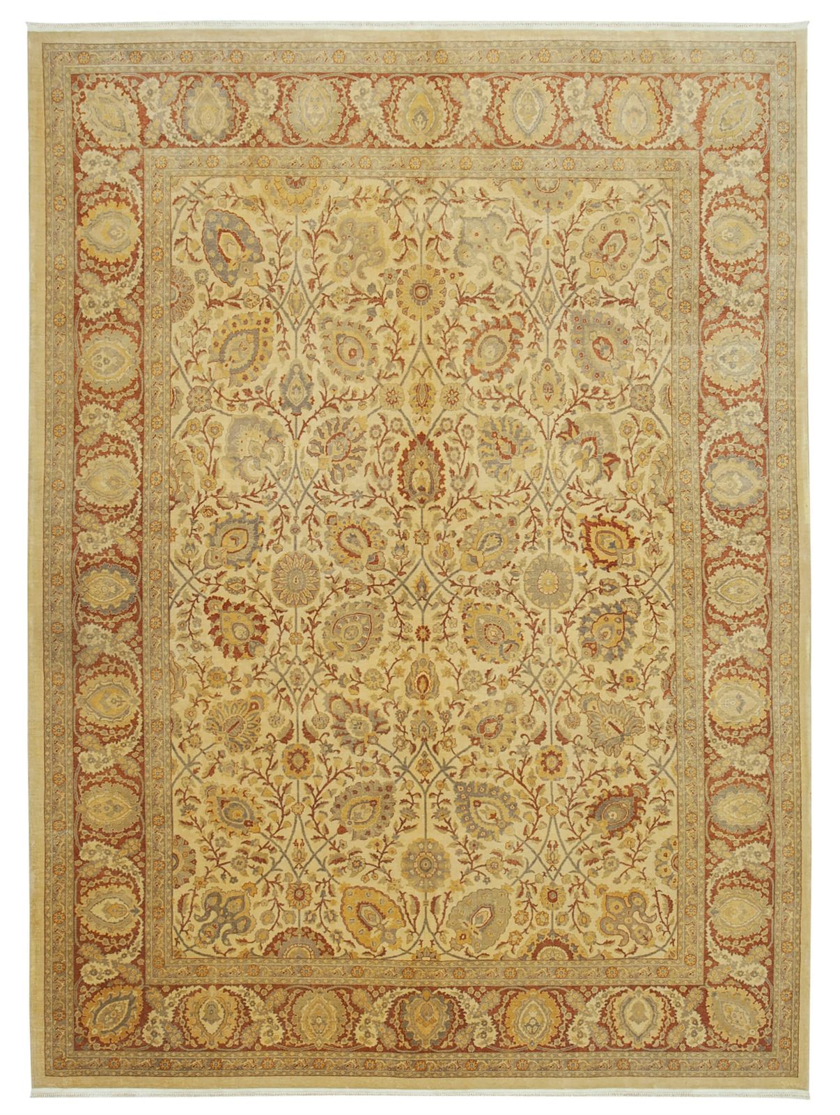 Antique Decorative Yellow Oushak Rug