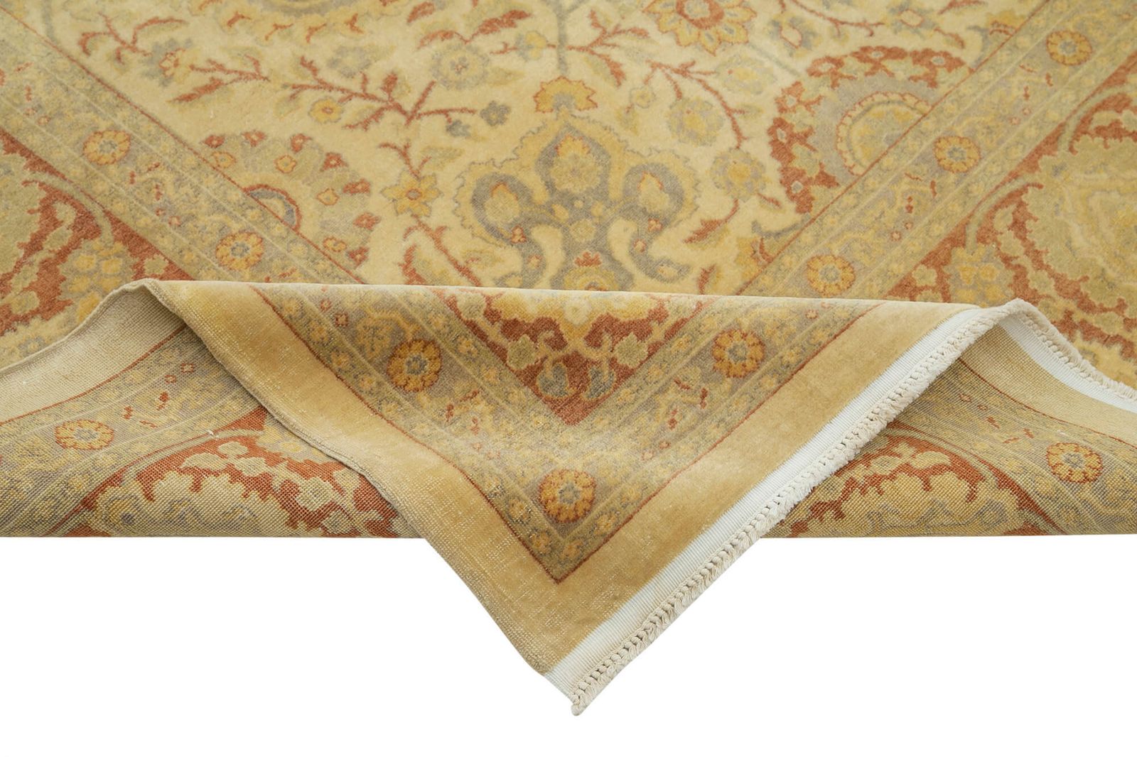 Antique Decorative Yellow Oushak Rug photo vinterior