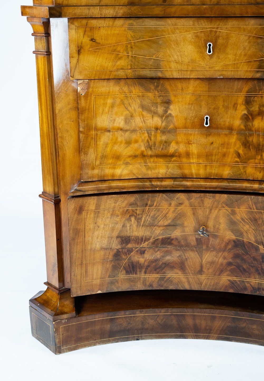 South German Chest Of Drawers Made In Mahogany With Marquetry, From The 1840s. photo furniture
