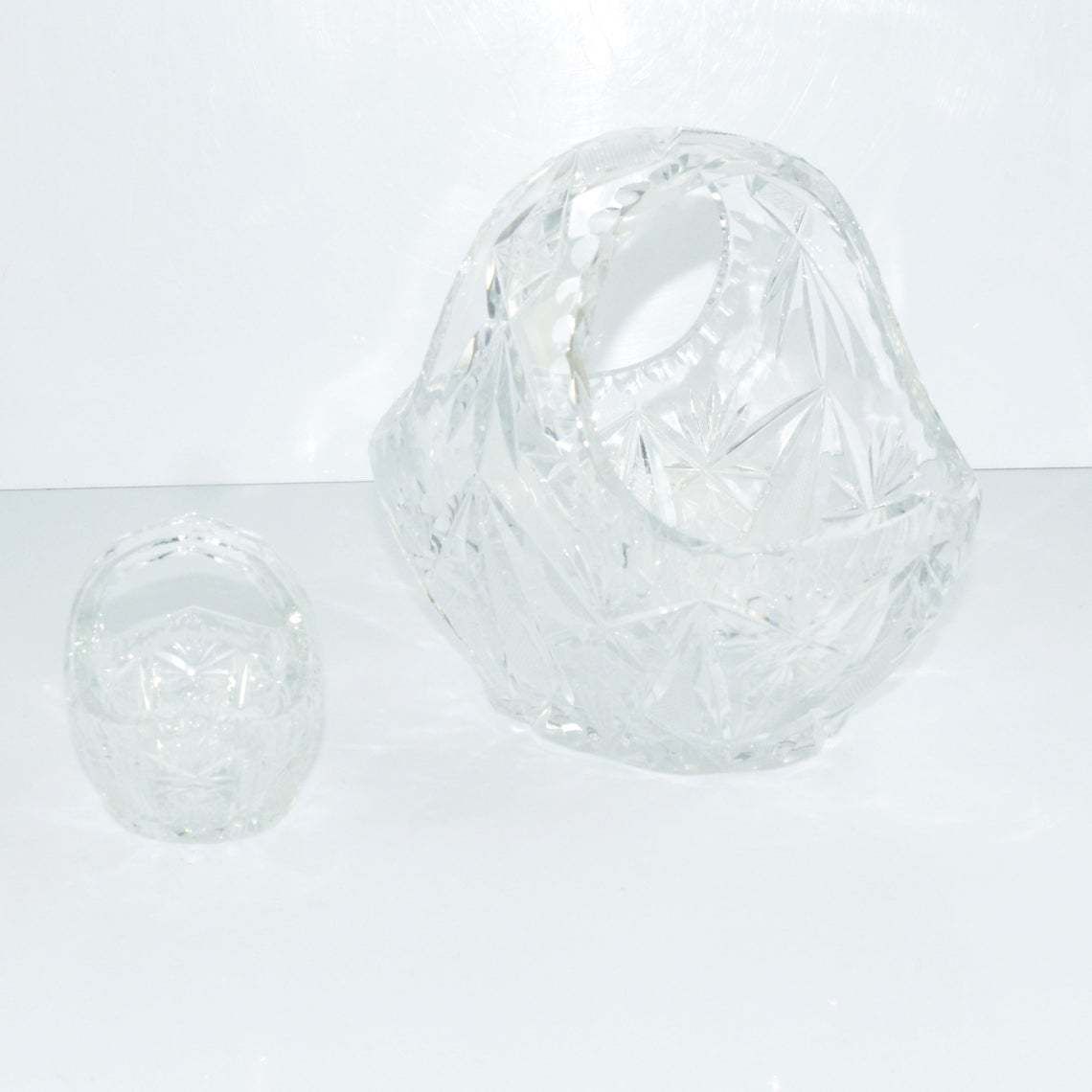 A Pair Of Crystal Baskets Huta Szkła Julia, Poland, 1980s photo for sale