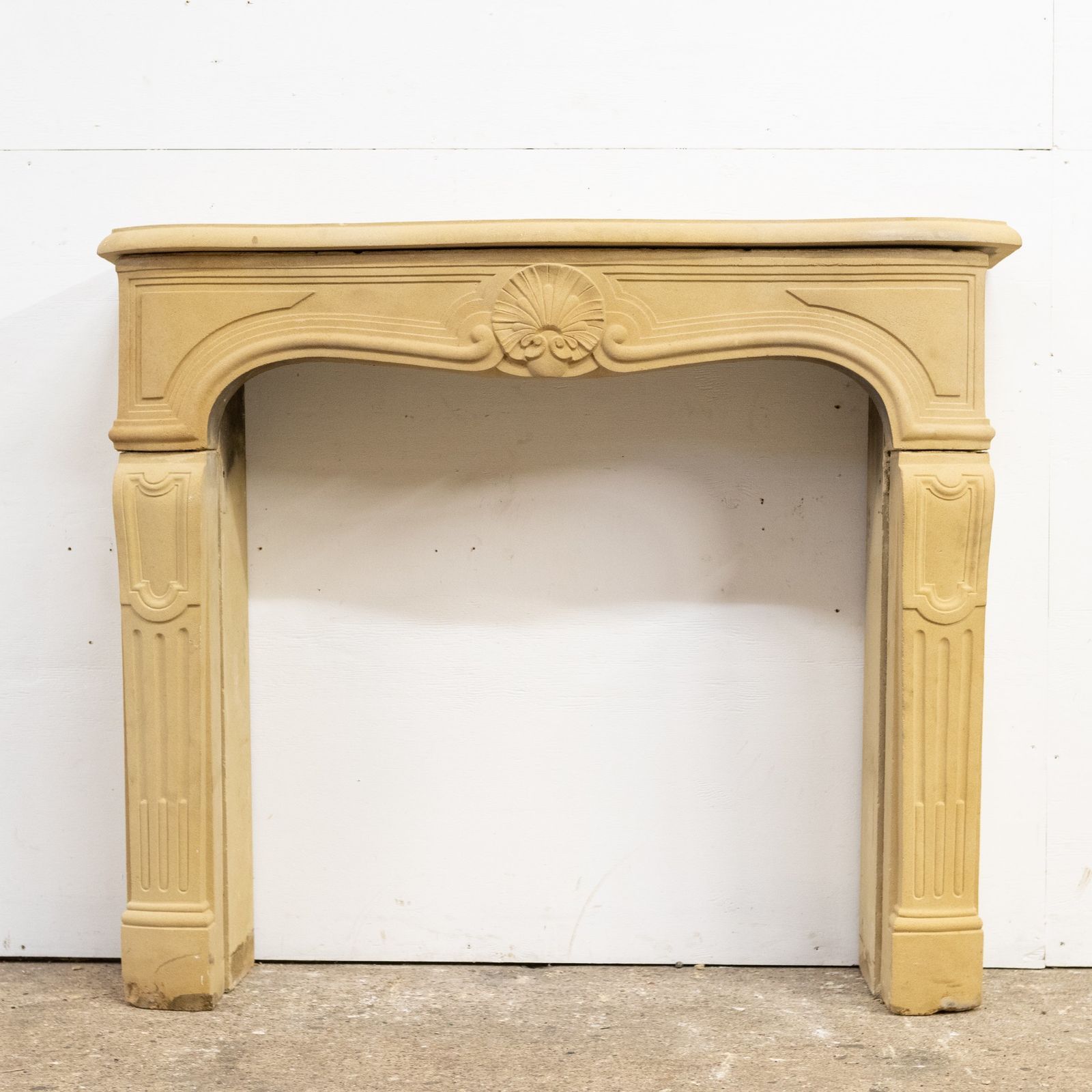 Reclaimed Stone French Style Louis Chimneypiece With Hearth photo for sale
