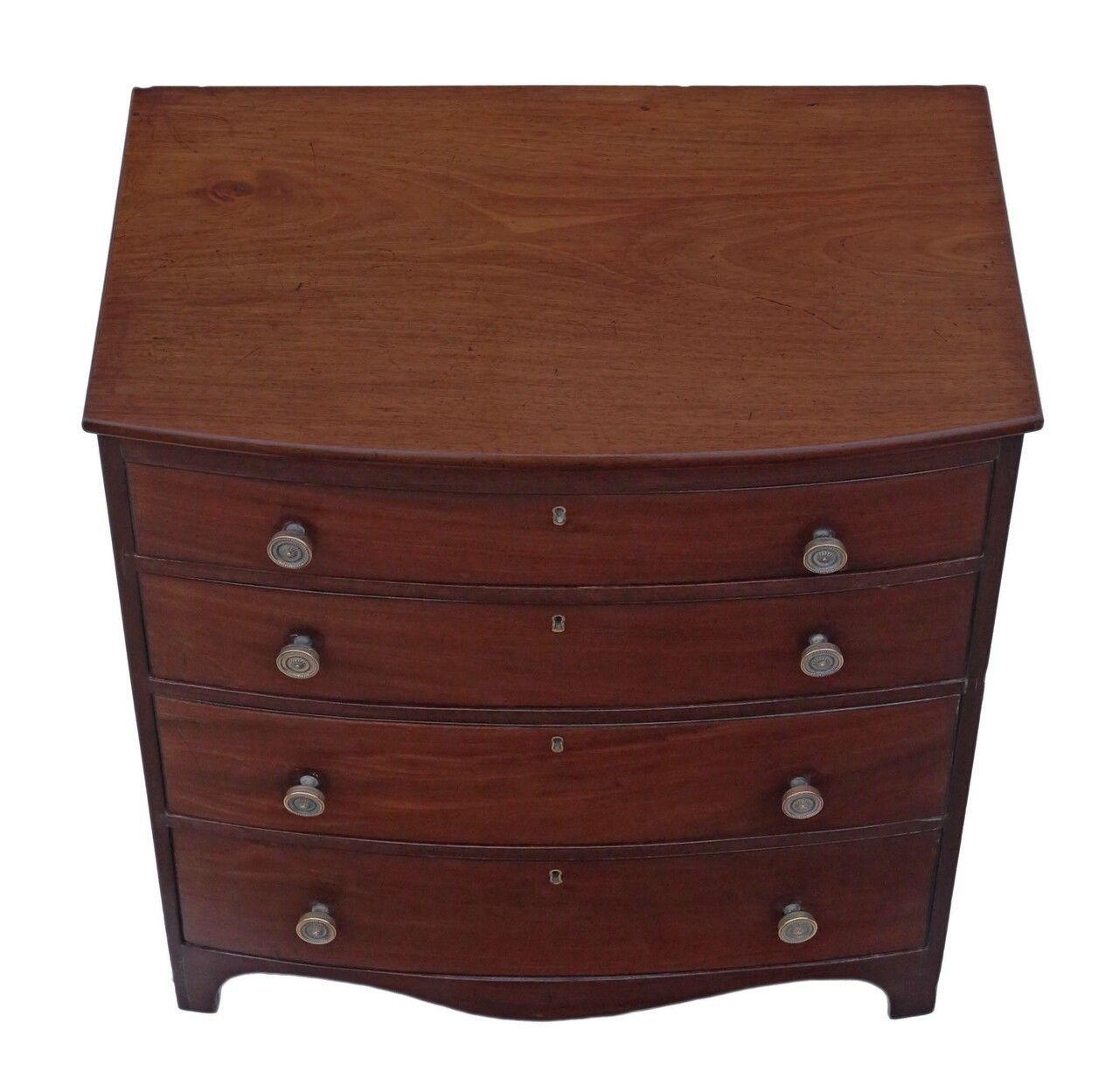 Georgian 19th Century Mahogany Bow Front Chest Of Drawers C1820 photo for sale