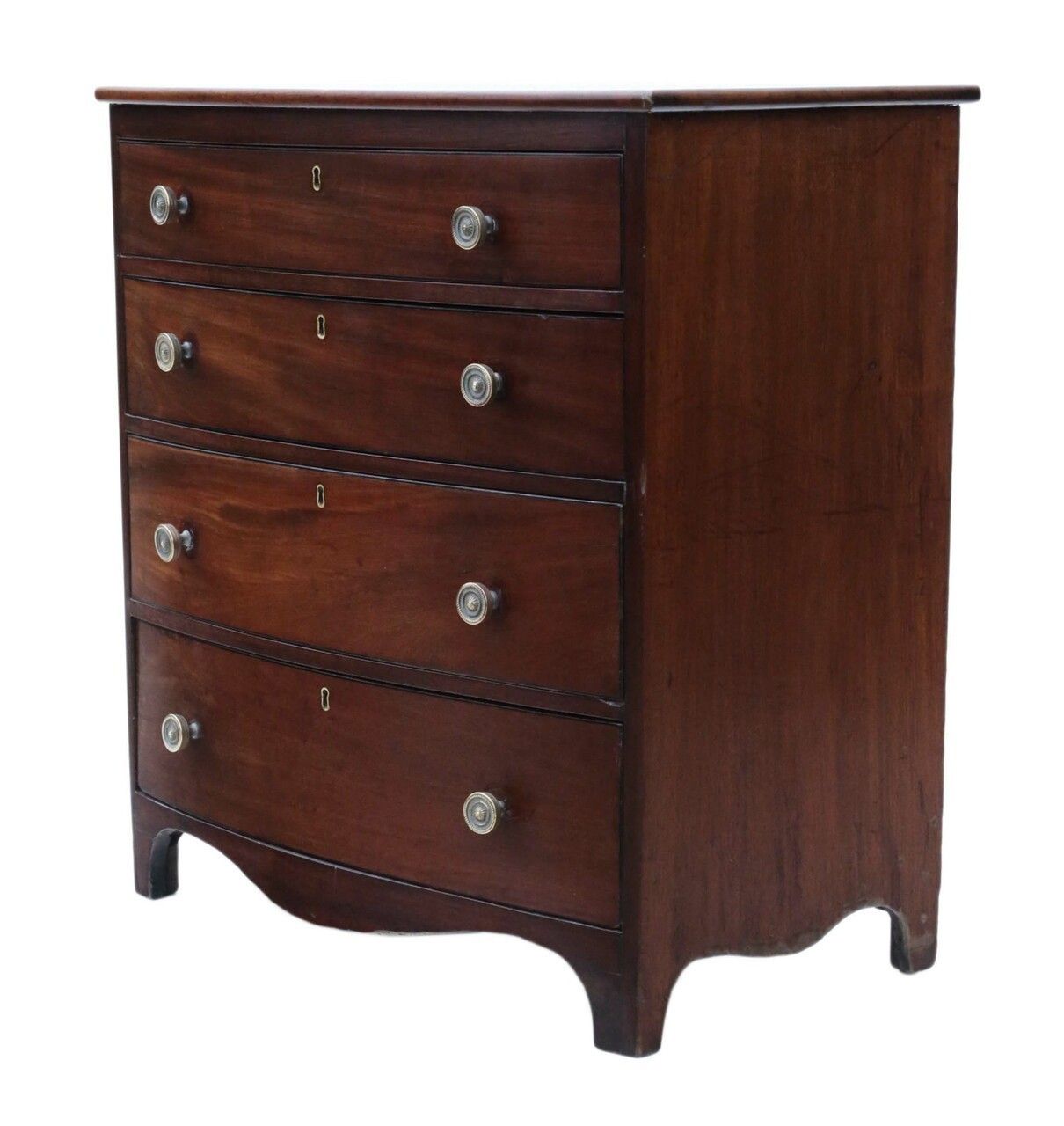 Georgian 19th Century Mahogany Bow Front Chest Of Drawers C1820 photo Furniture