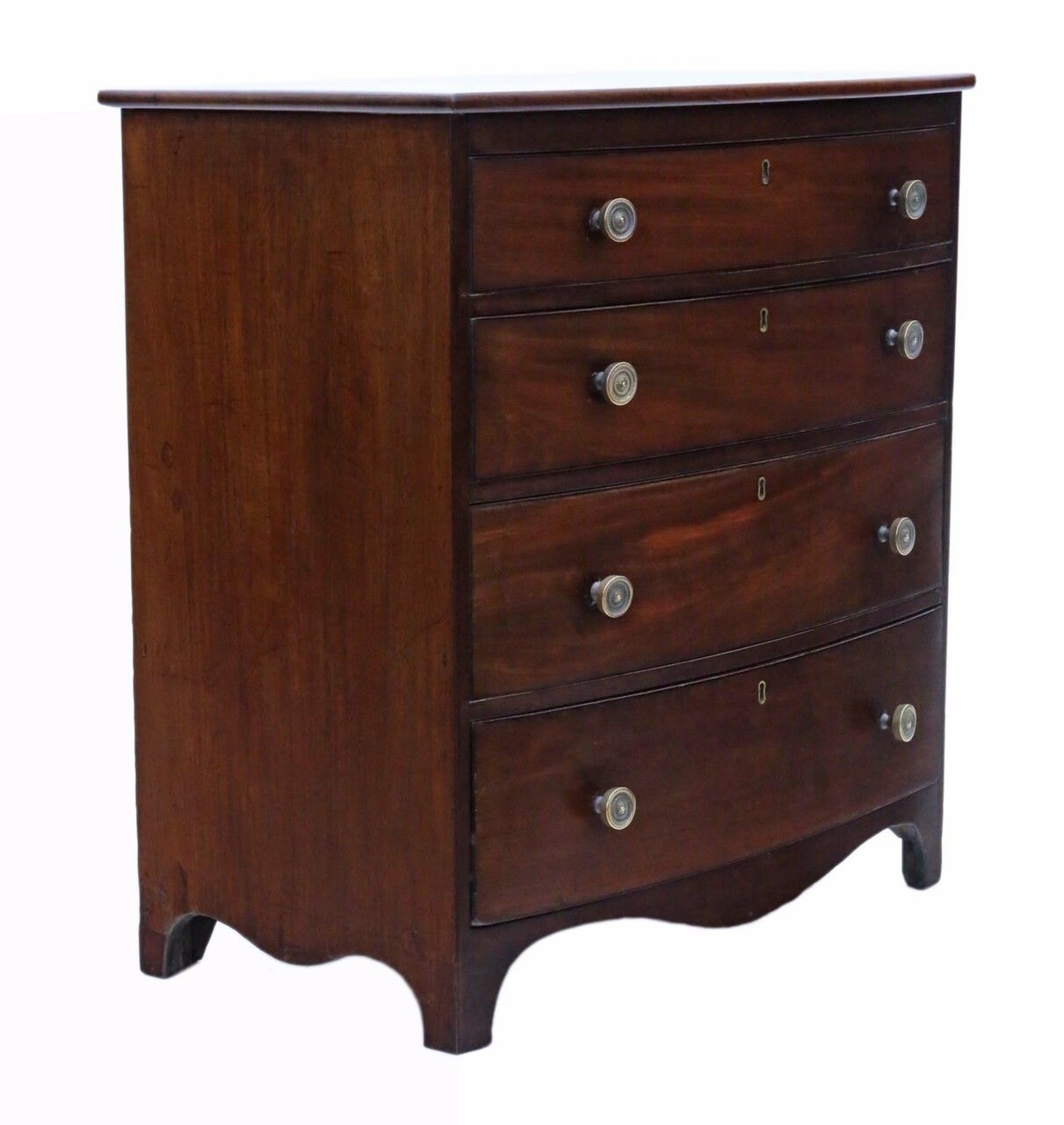 Georgian 19th Century Mahogany Bow Front Chest Of Drawers C1820 photo vinterior