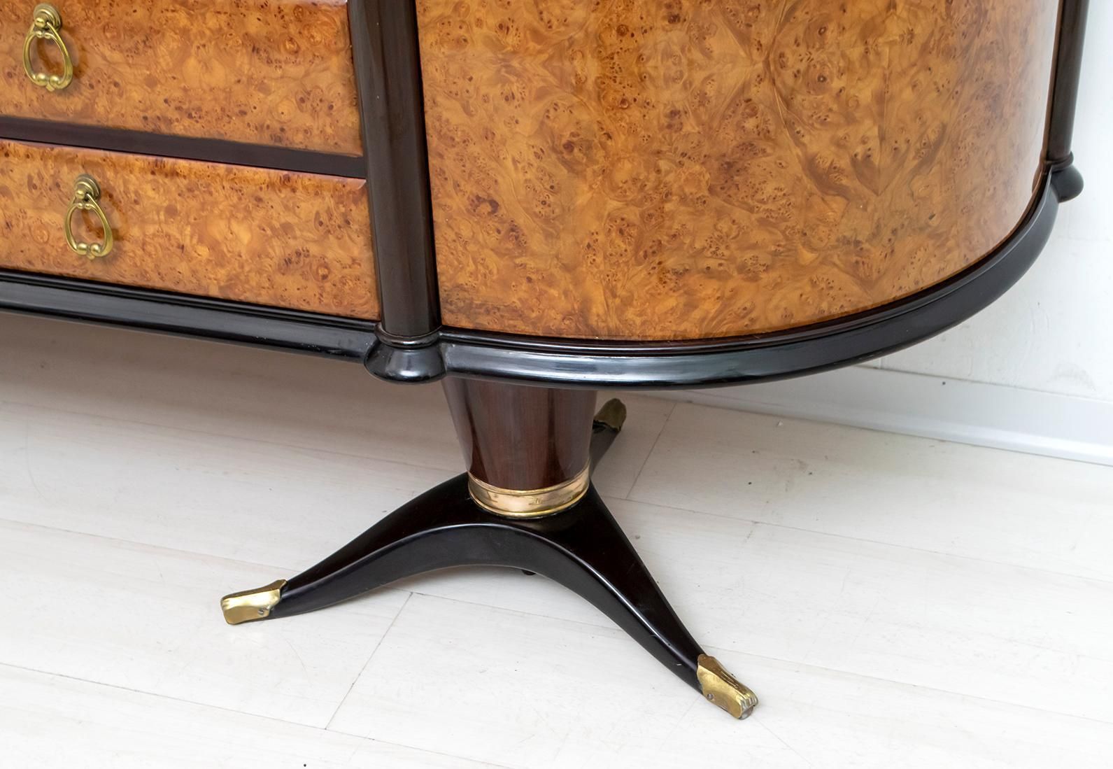 photo buy Paolo Buffa Mid Century Modern Italian Mahogany And Walnut Bar Cabinet, 1950s