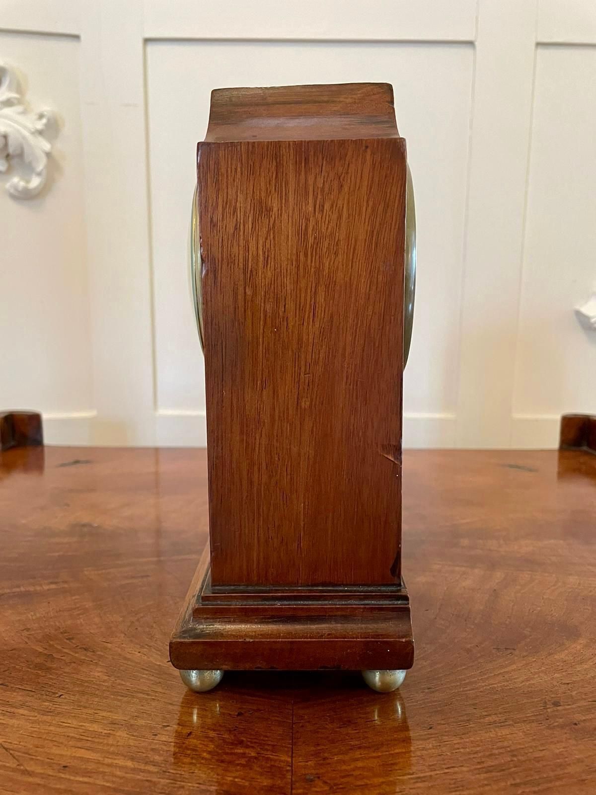 Antique Edwardian Inlaid Mahogany Eight Day Mantel Clock photo 925.0