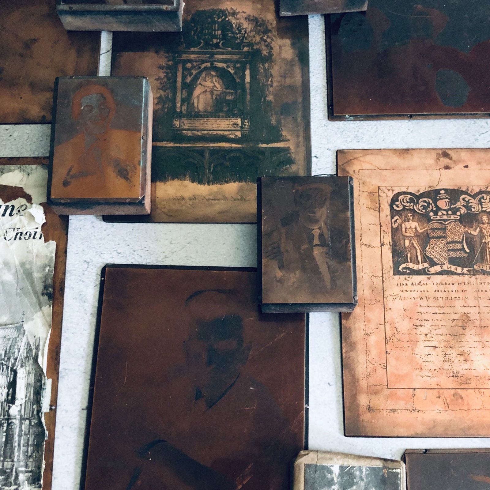 Antique Etched Copper Printing Plate Monument To Anne Wylde In Tong Church In Salop photo Home Decor