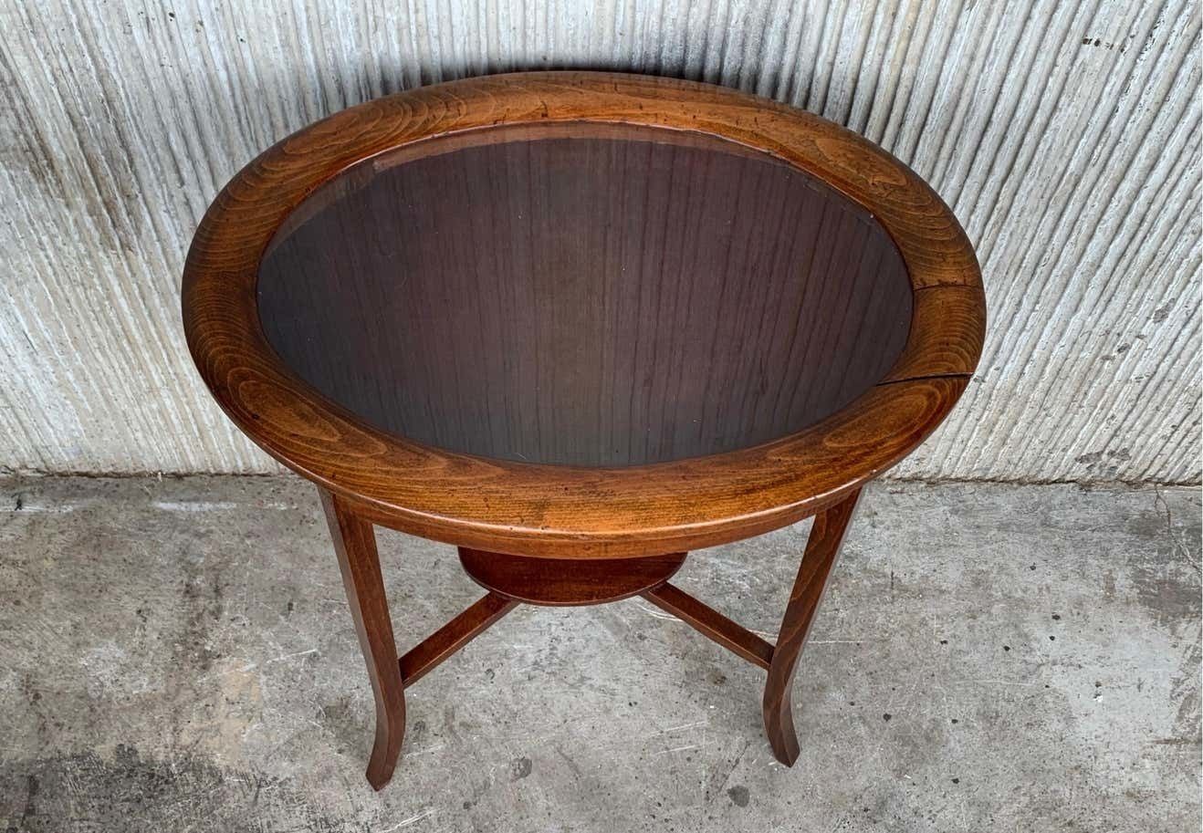 photo for sale Vitrine de table Louis XVI d'époque, à couvercle relevable en bois de satiné, vers 1900