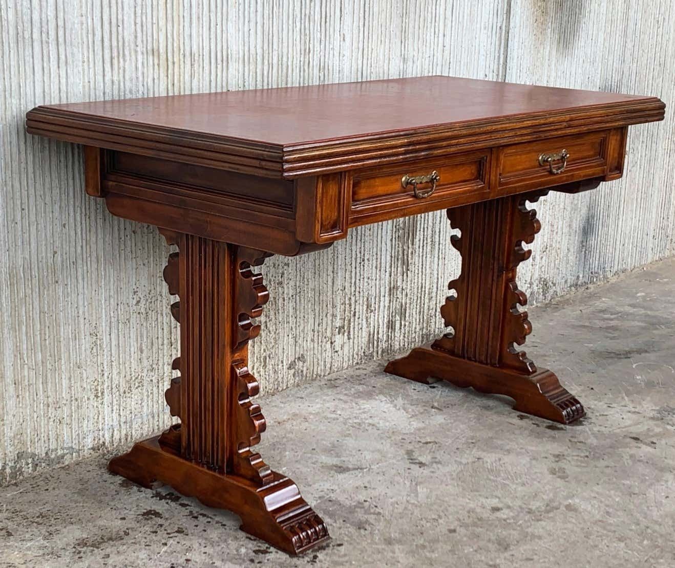 Spanish Colonial Desk Or Console Table With Two Drawers Signed By Valentí photo 5819.0