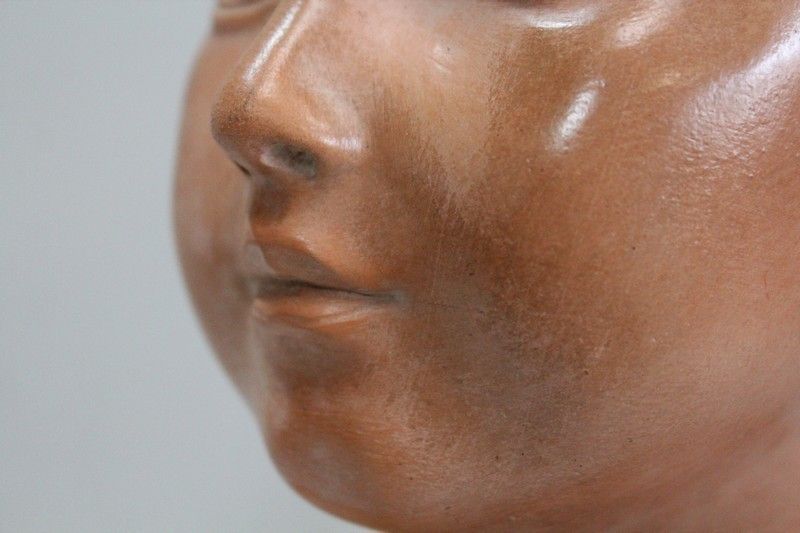 Terracotta Bust Of Louise Brongniart, After Houdon    1900 photo vintage