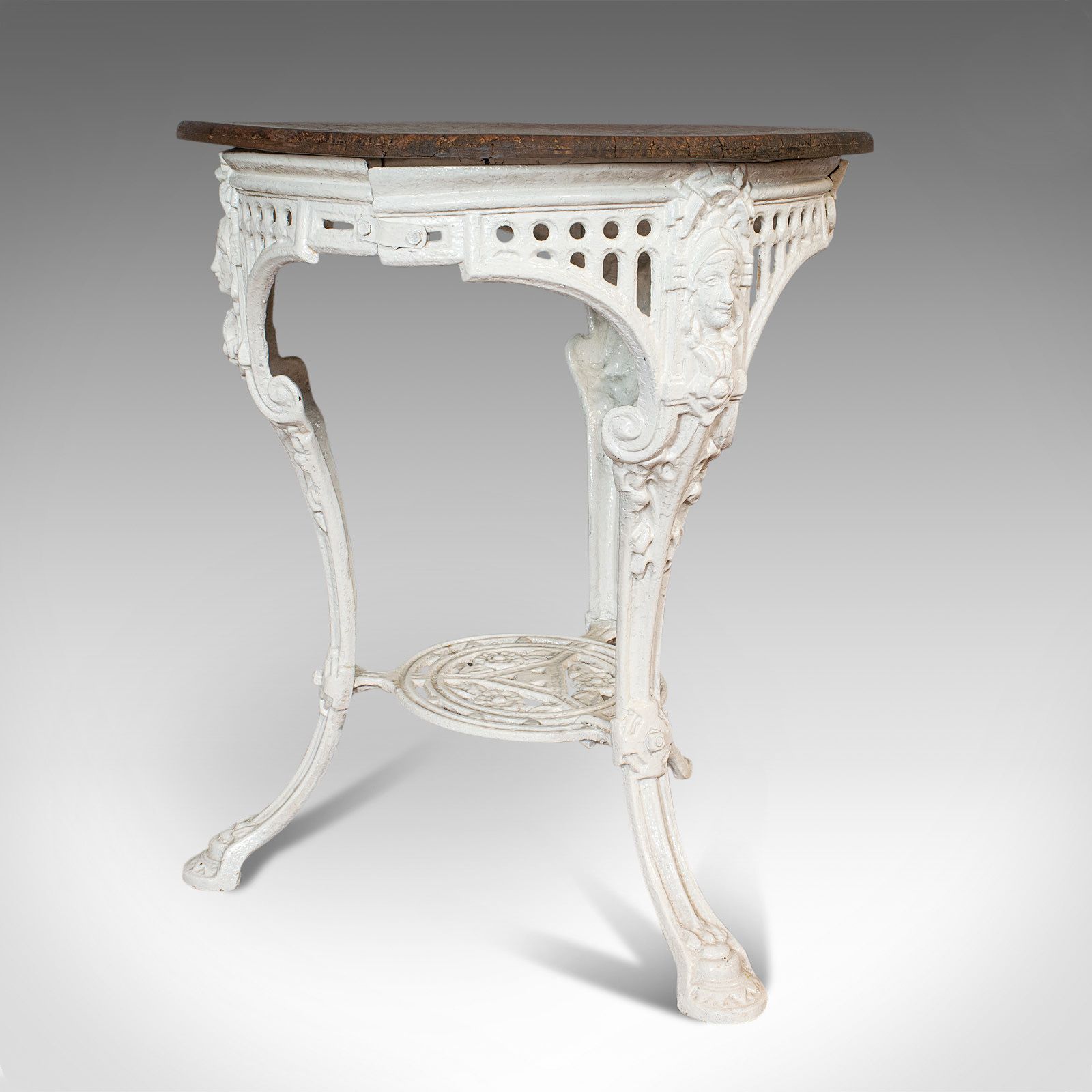 photo furniture Antique Britannia Table, English, Cast Iron, Cedar, Garden, Outdoor, Victorian