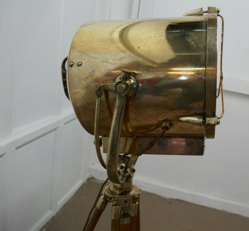 Very Large 19th Century Vintage Nautical Search Light Or Spot Light By G Vieira photo furniture