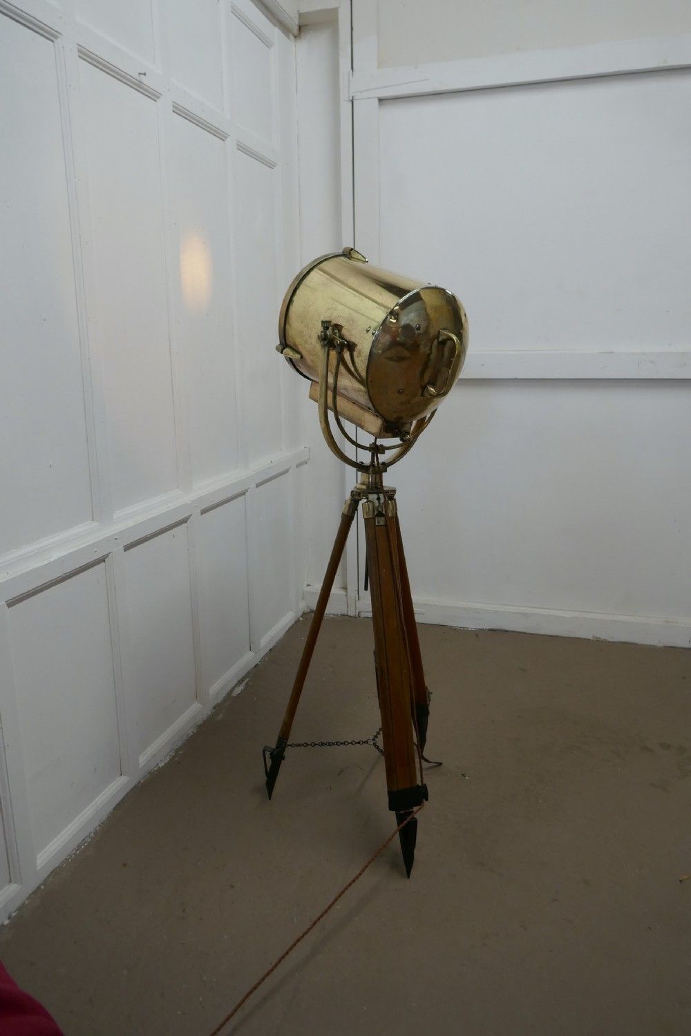 Very Large 19th Century Vintage Nautical Search Light Or Spot Light By G Vieira photo vinterior