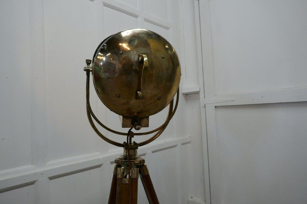 Very Large 19th Century Vintage Nautical Search Light Or Spot Light By G Vieira photo buy