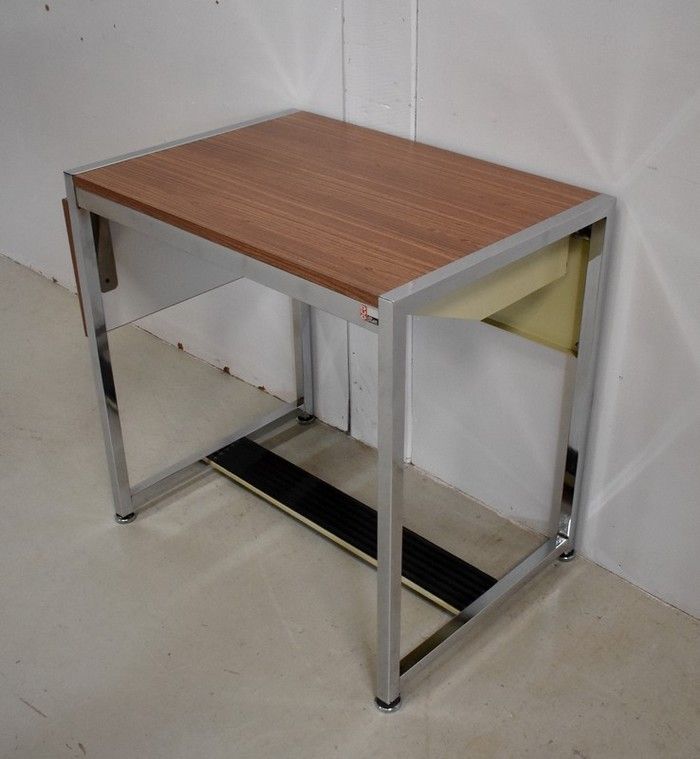 Small Office With Shutter, In Chromed Metal And Formica   1970s photo Furniture