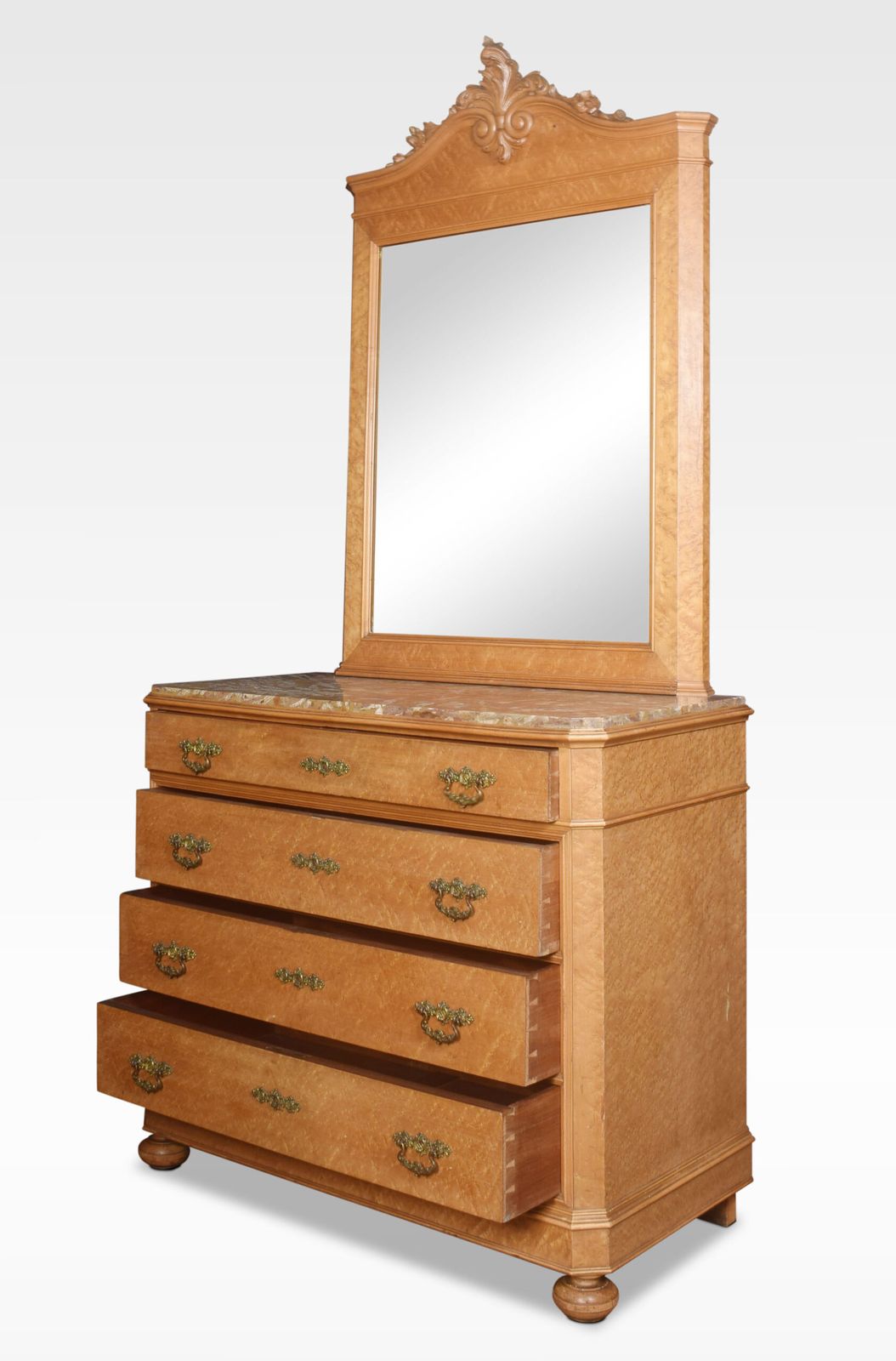 Birds Eye Maple Mirrored Back Chest Of Drawers photo for sale