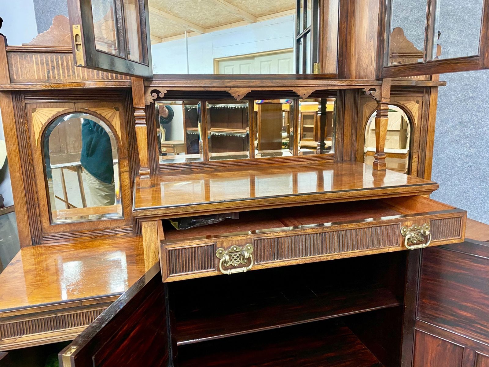 Good Inlaid Rosewood Side Cabinet photo vintage