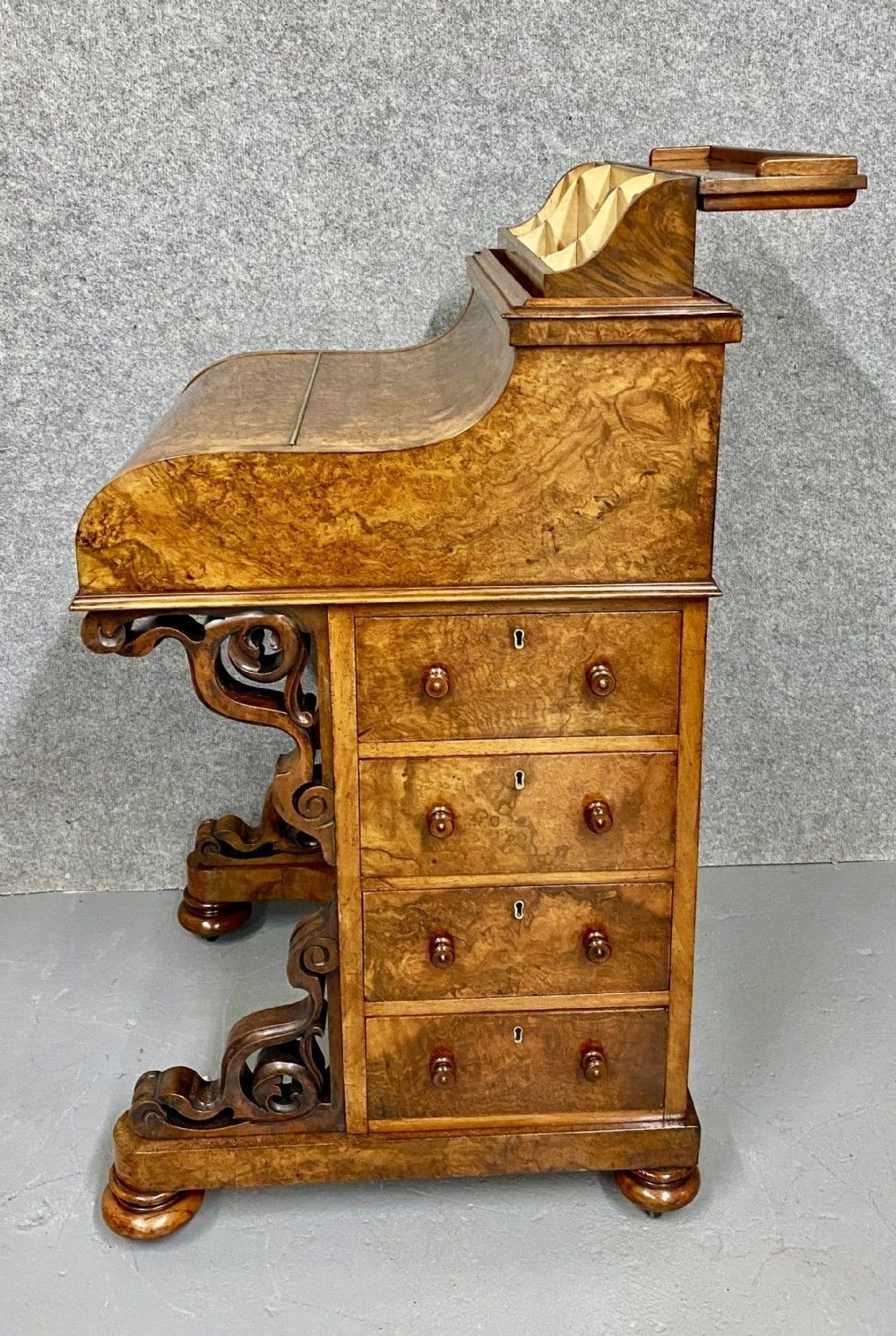 Victorian Burr Walnut Pop Up Davenport photo buy
